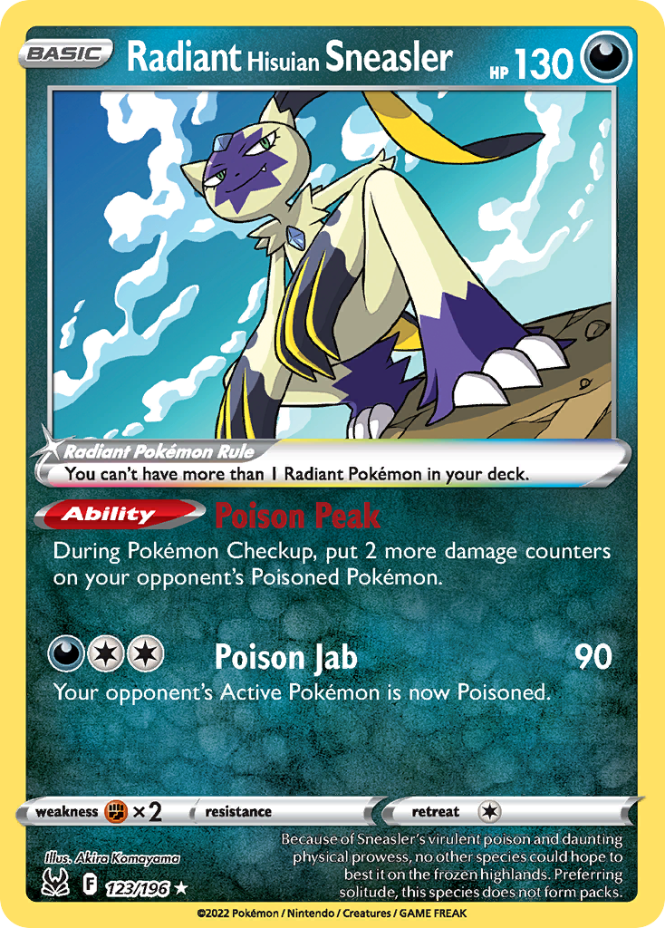 Radiant Hisuian Sneasler 123/196 — English Pokémon Lost Origin (2022)