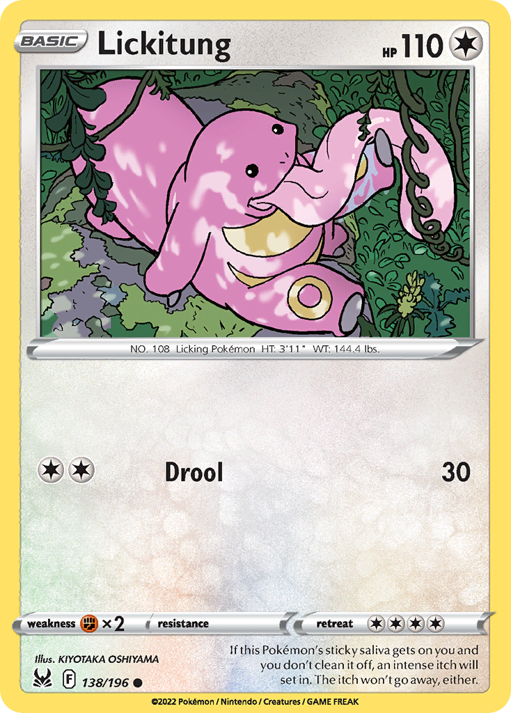 Lickitung 138/196 — English Pokémon Lost Origin (2022)