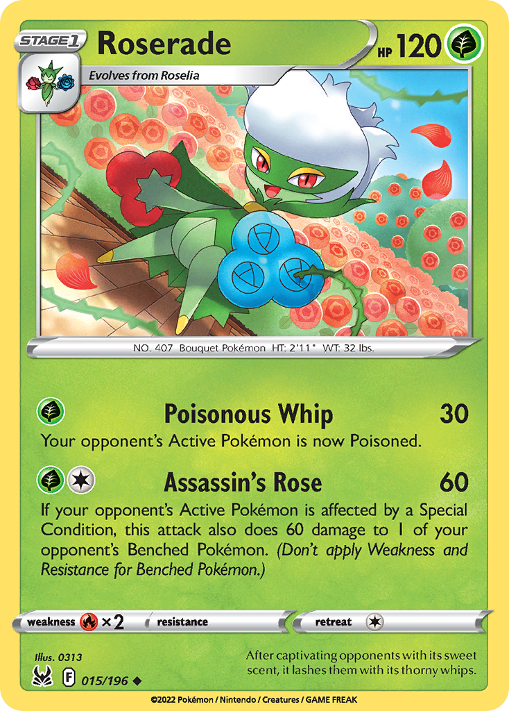 Roserade 15/196 — English Pokémon Lost Origin (2022)