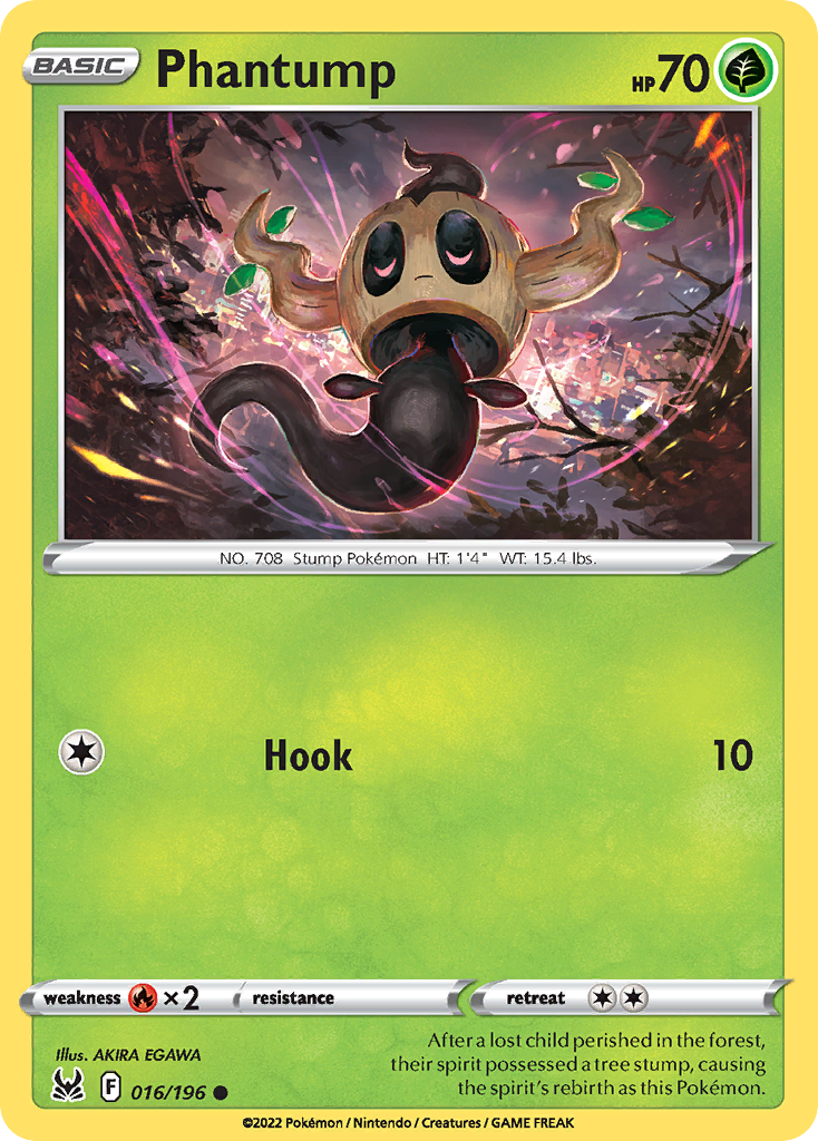 Phantump 16/196 — English Pokémon Lost Origin (2022)
