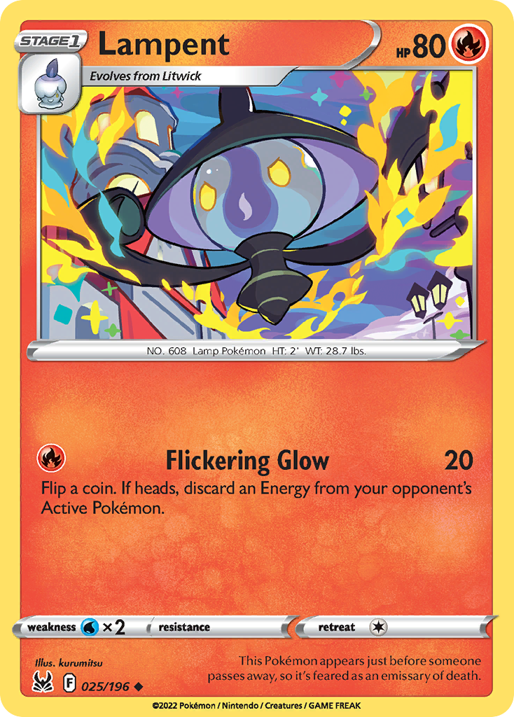 Lampent 25/196 — English Pokémon Lost Origin (2022)
