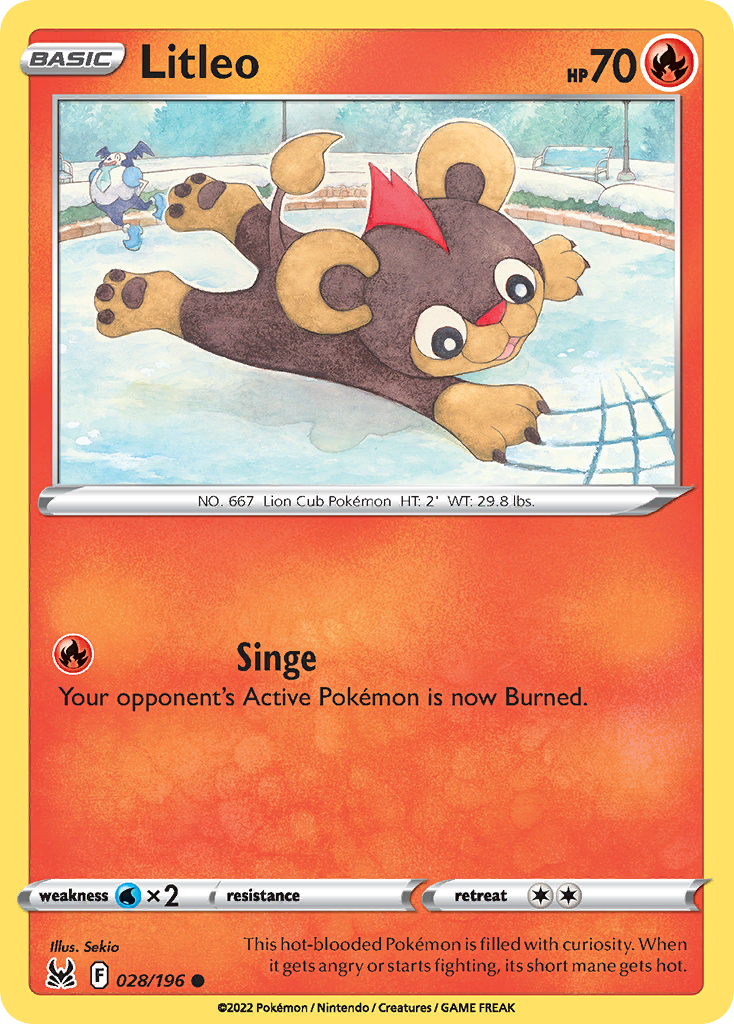 Litleo 28/196 — English Pokémon Lost Origin (2022)