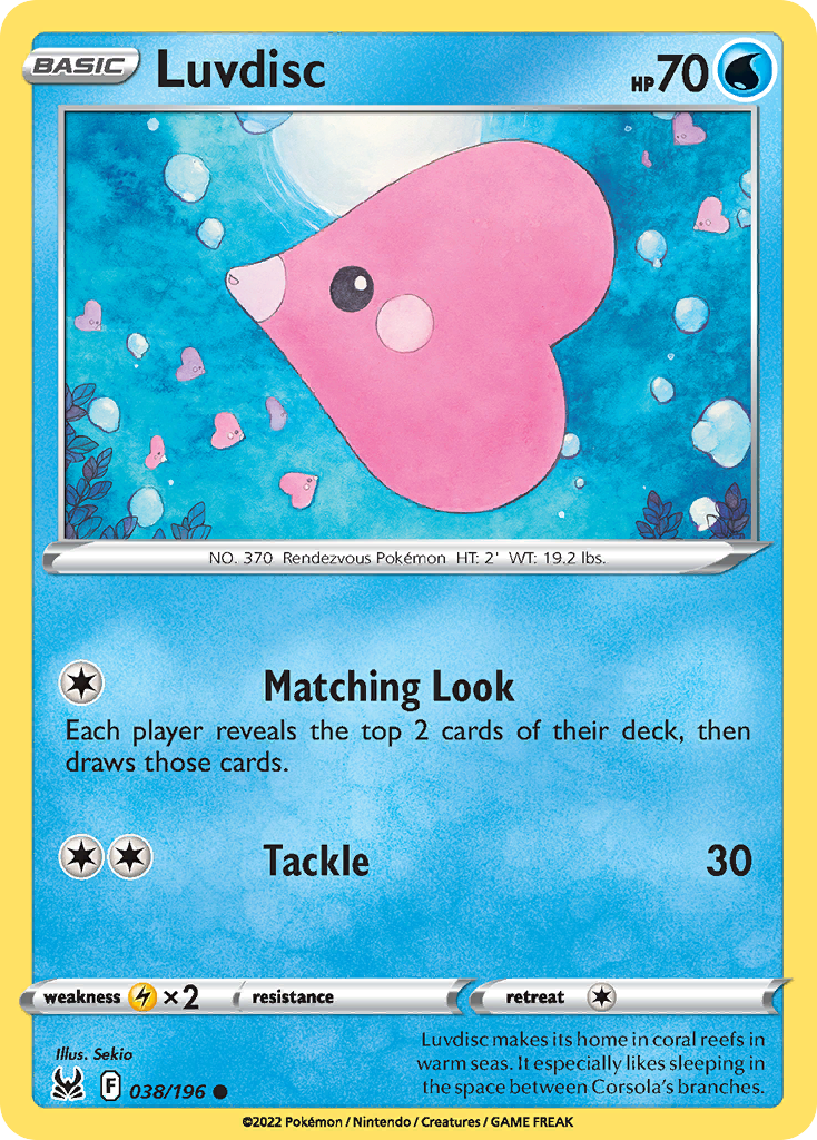 Luvdisc 38/196 — English Pokémon Lost Origin (2022)