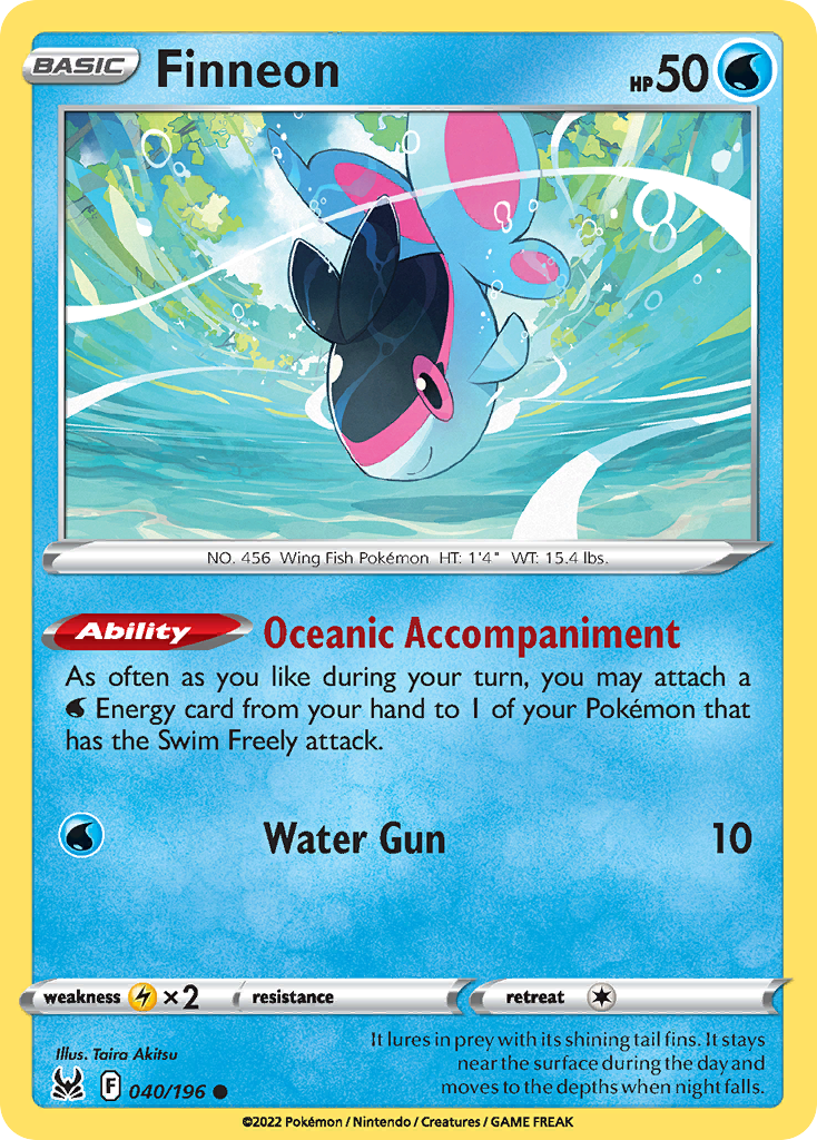 Finneon 40/196 — English Pokémon Lost Origin (2022)
