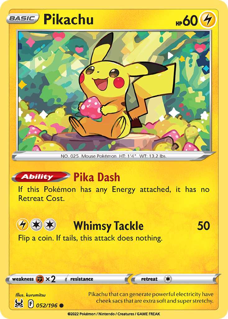 Pikachu 52/196 — English Pokémon Lost Origin (2022)