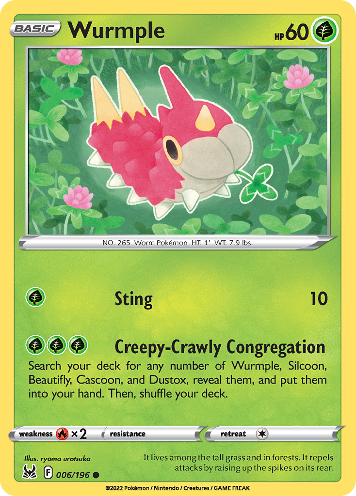 Wurmple 6/196 — English Pokémon Lost Origin (2022)