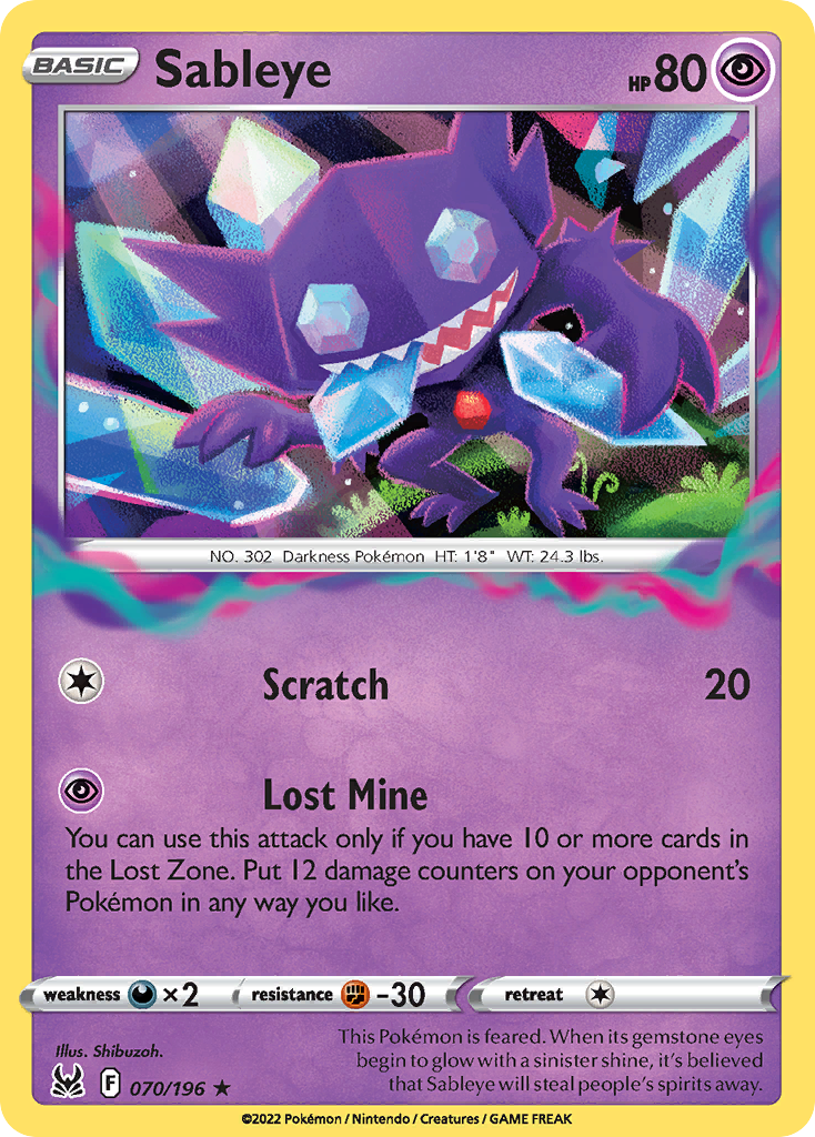 Sableye 70/196 — English Pokémon Lost Origin (2022)