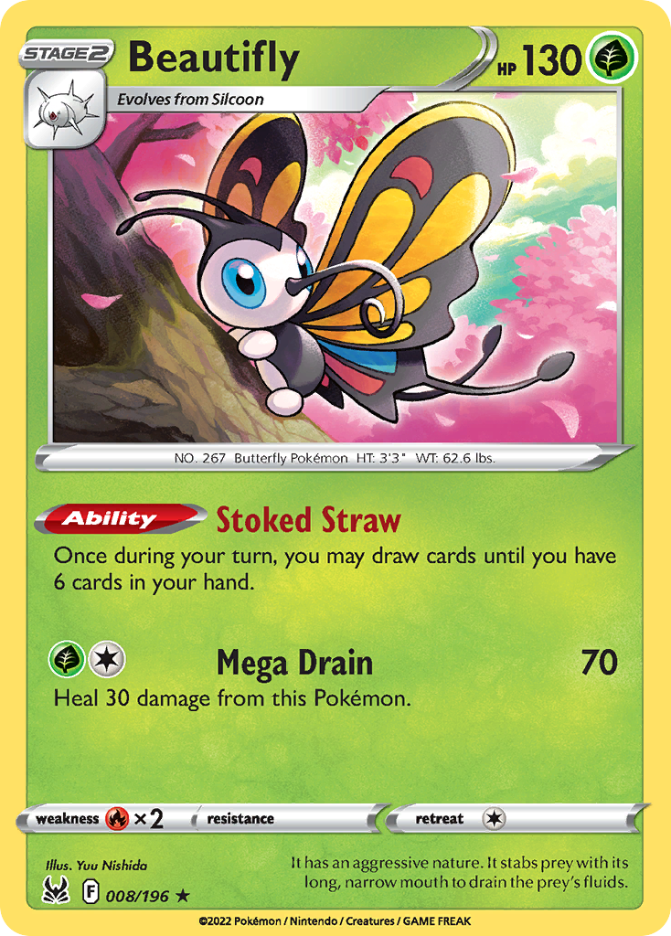 Beautifly 8/196 — English Pokémon Lost Origin (2022)