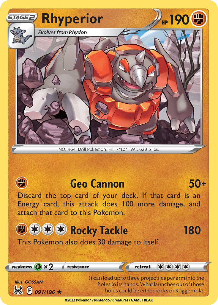 Rhyperior 91/196 — English Pokémon Lost Origin (2022)
