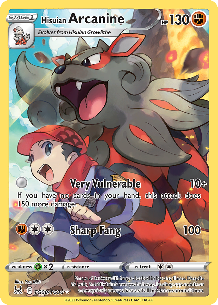 Hisuian Arcanine TG08/TG30 — English Pokémon Lost Origin Trainer Gallery (2022)