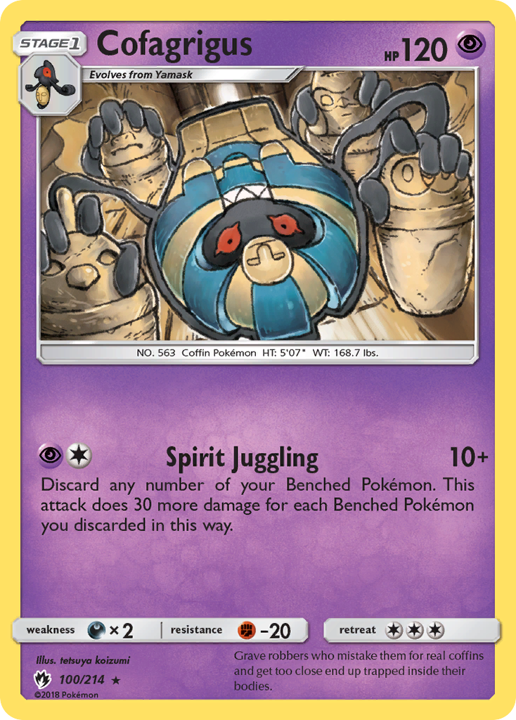 Cofagrigus 100/214 English Pokémon card from Lost Thunder (2018)