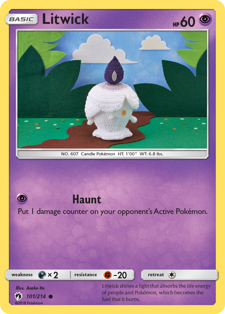 Litwick 101/214 English Pokémon card from Lost Thunder (2018)