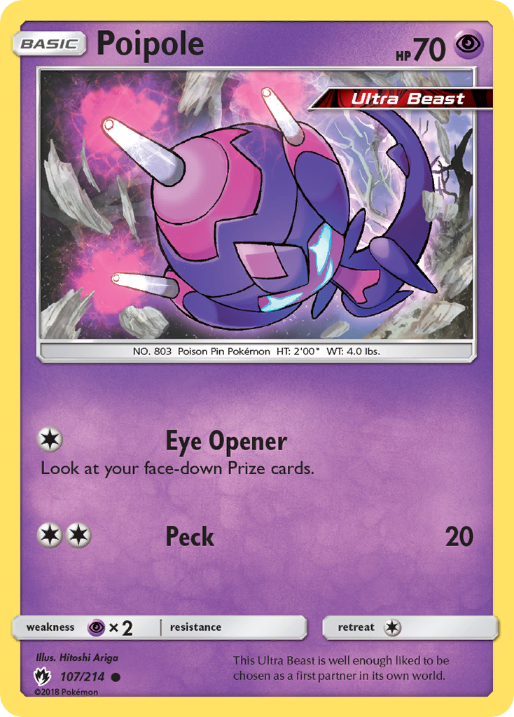 Poipole 107/214 English Pokémon card from Lost Thunder (2018)