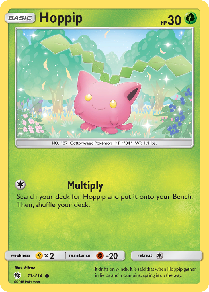 Hoppip 11/214 English Pokémon card from Lost Thunder (2018)