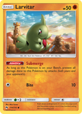Larvitar 114/214 English Pokémon card from Lost Thunder (2018)