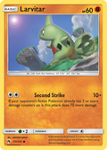 Larvitar 115/214 English Pokémon card from Lost Thunder (2018)