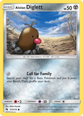 Alolan Diglett 122/214 English Pokémon card from Lost Thunder (2018)