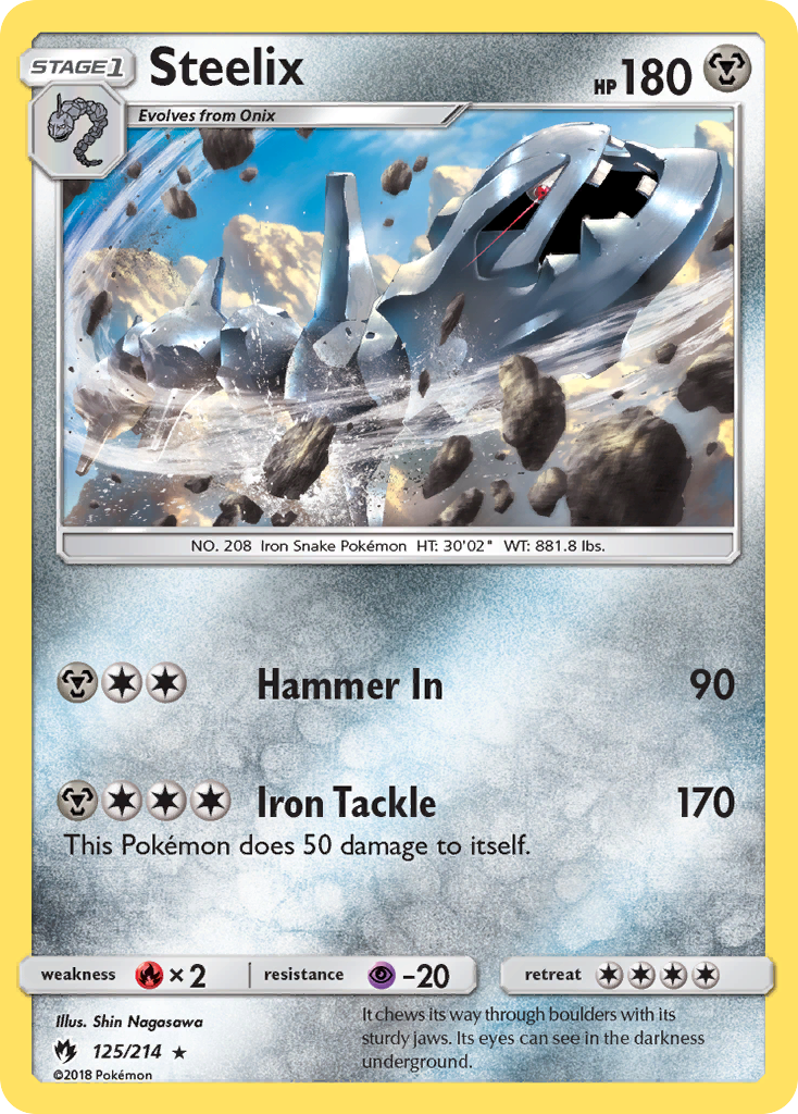 Steelix 125/214 English Pokémon card from Lost Thunder (2018)