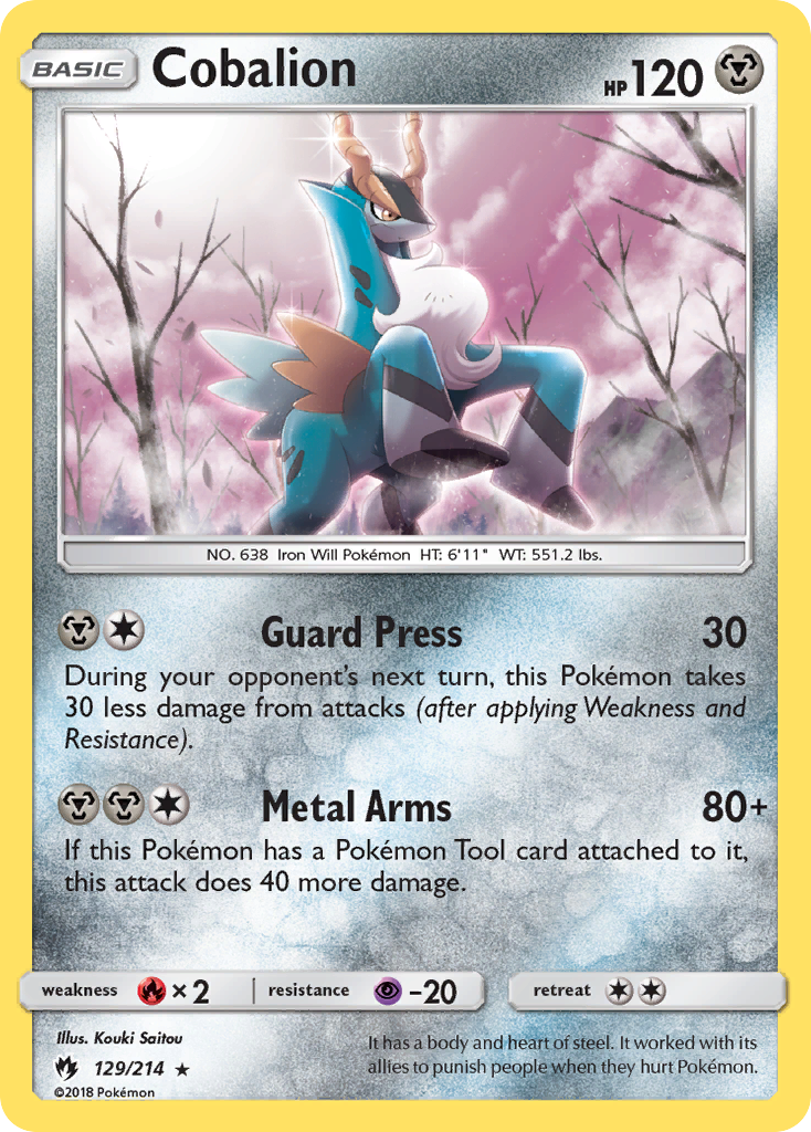 Cobalion 129/214 English Pokémon card from Lost Thunder (2018)