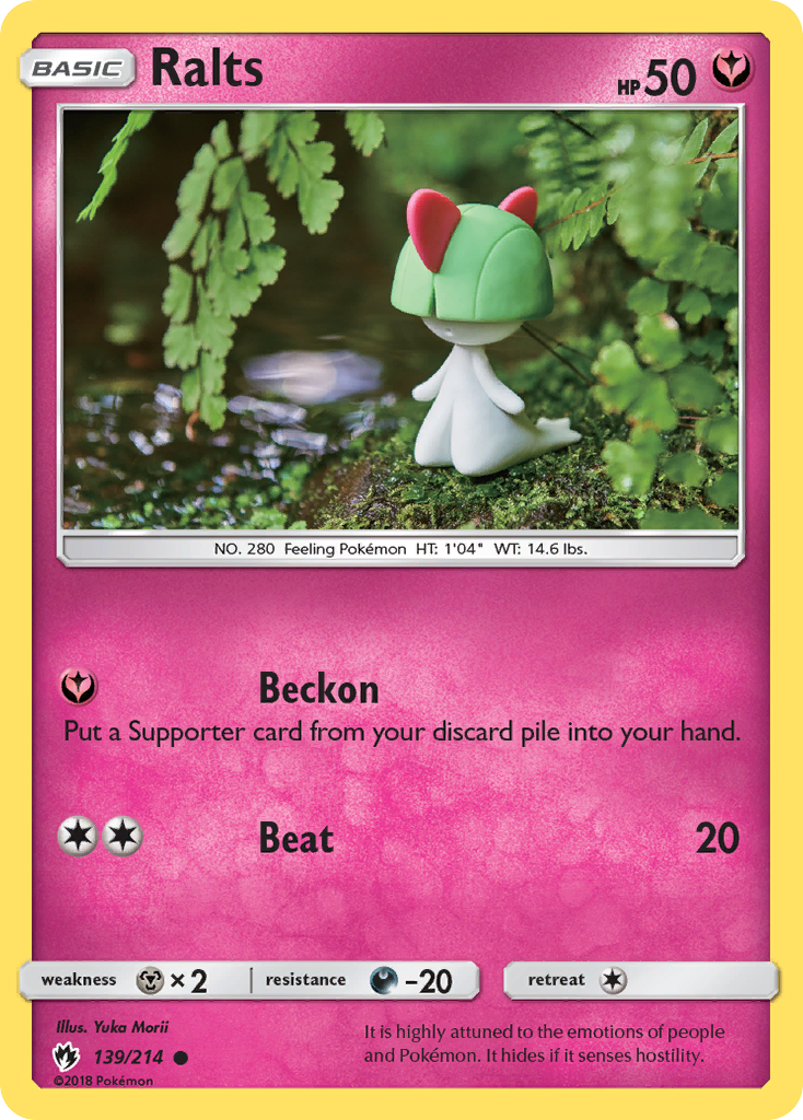 Ralts 139/214 English Pokémon card from Lost Thunder (2018)