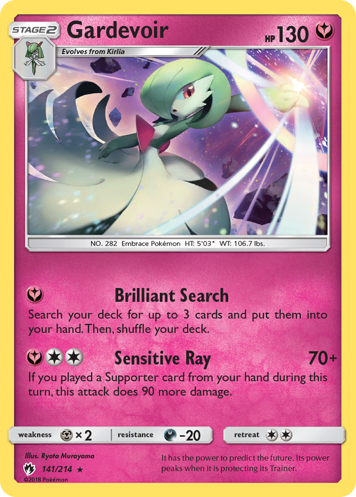 Gardevoir 141/214 English Pokémon card from Lost Thunder (2018)