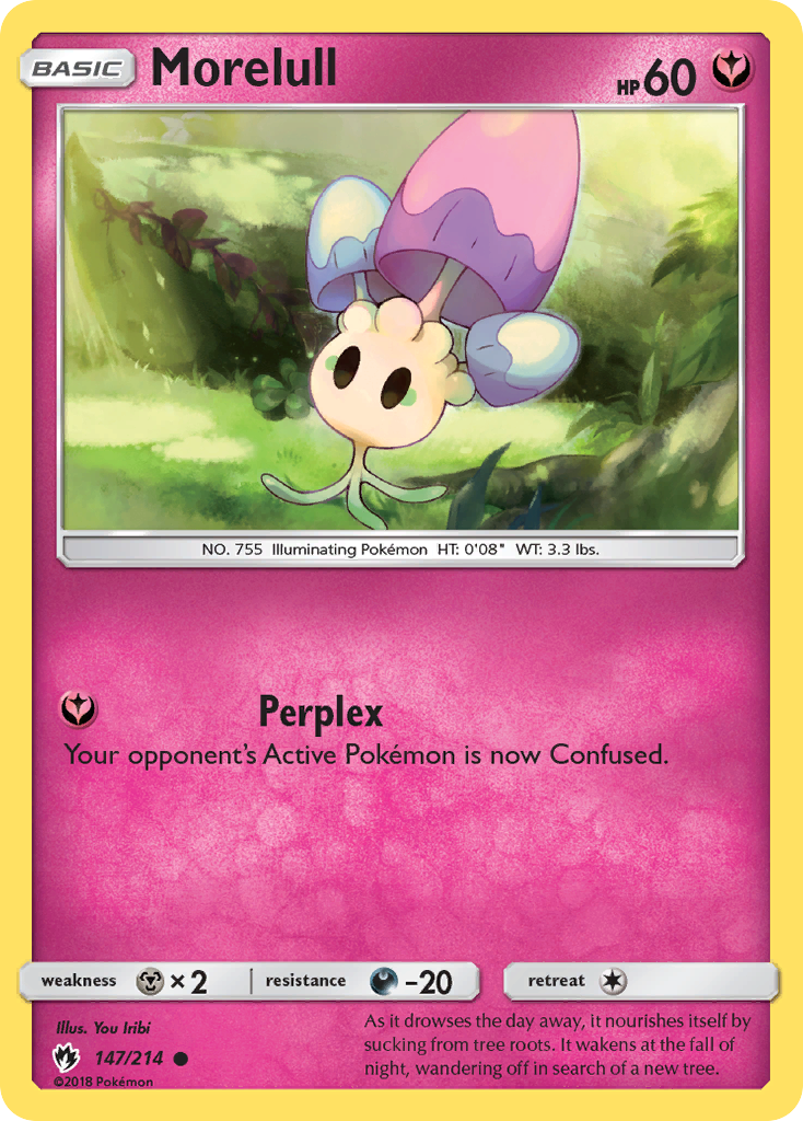 Morelull 147/214 English Pokémon card from Lost Thunder (2018)