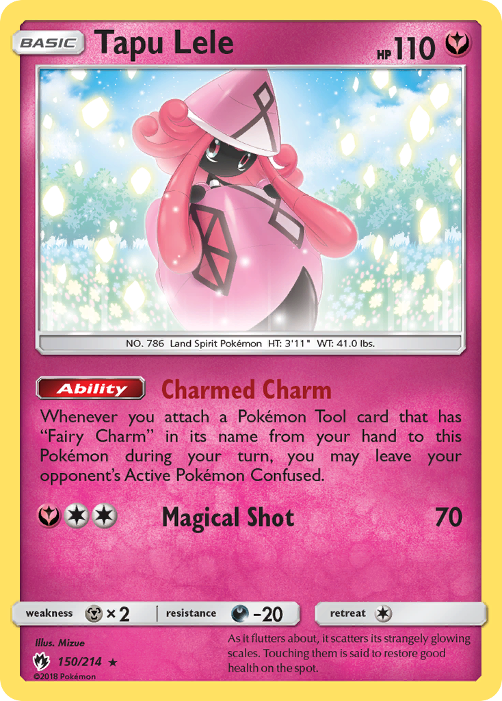Tapu Lele 150/214 English Pokémon card from Lost Thunder (2018)