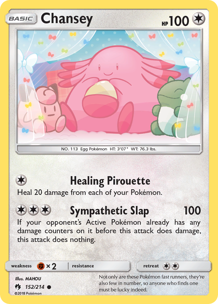 Chansey 152/214 English Pokémon card from Lost Thunder (2018)