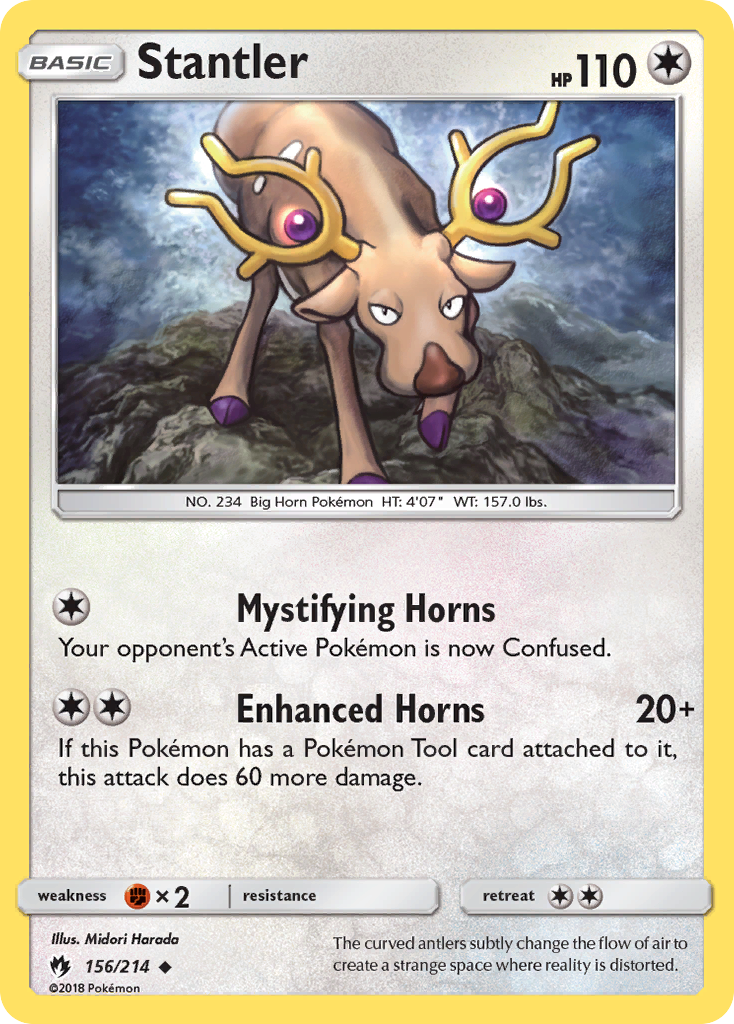 Stantler 156/214 English Pokémon card from Lost Thunder (2018)