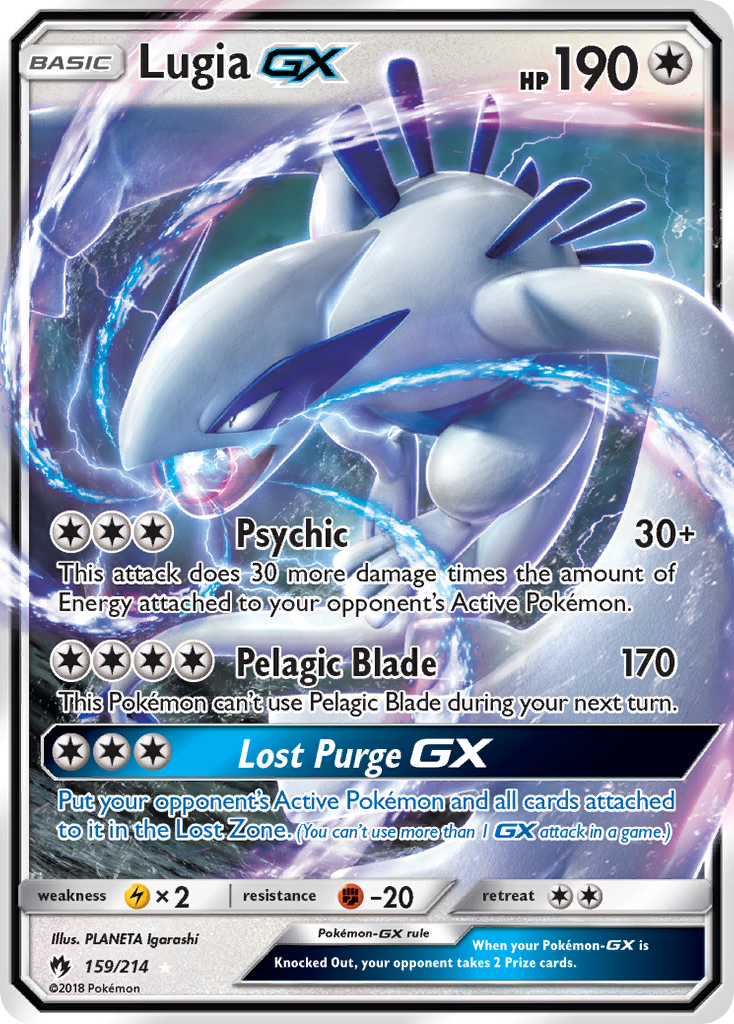 Lugia-GX 159/214 English Pokémon card from Lost Thunder (2018)