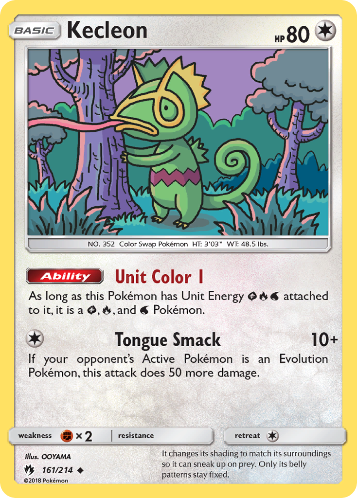 Kecleon 161/214 English Pokémon card from Lost Thunder (2018)