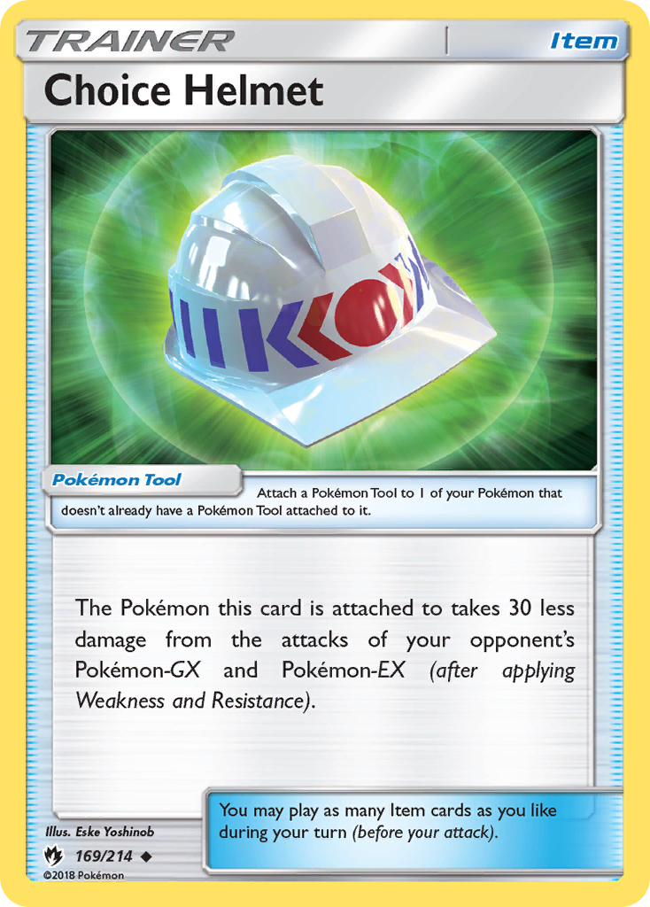 Choice Helmet 169/214 English Pokémon card from Lost Thunder (2018)