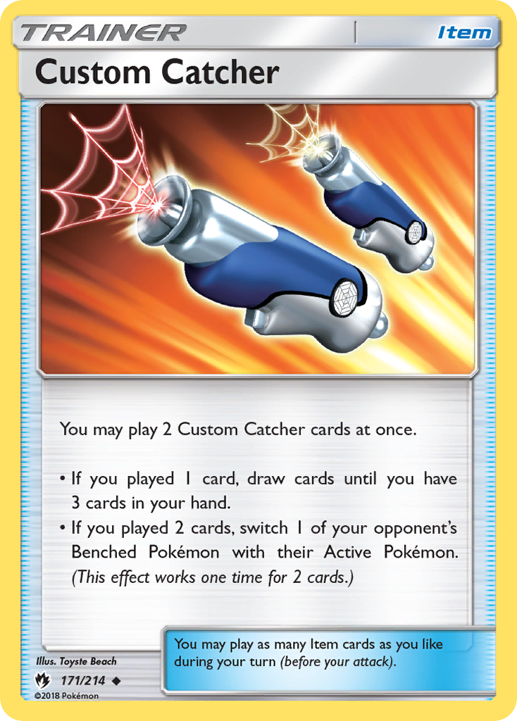 Custom Catcher 171/214 English Pokémon card from Lost Thunder (2018)