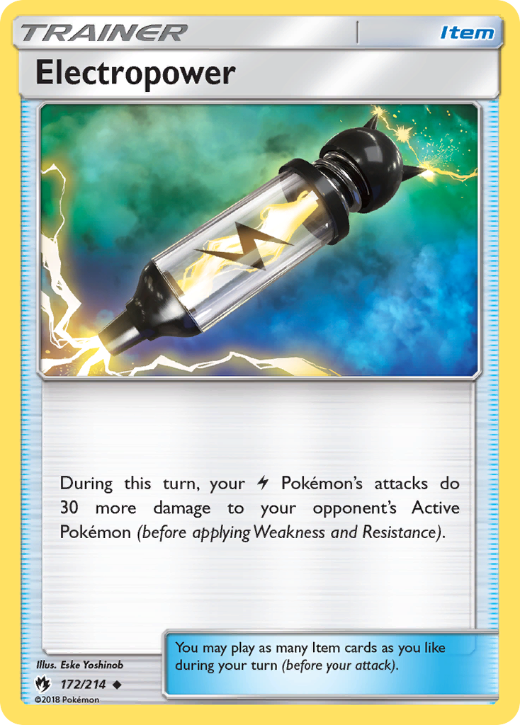 Electropower 172/214 English Pokémon card from Lost Thunder (2018)