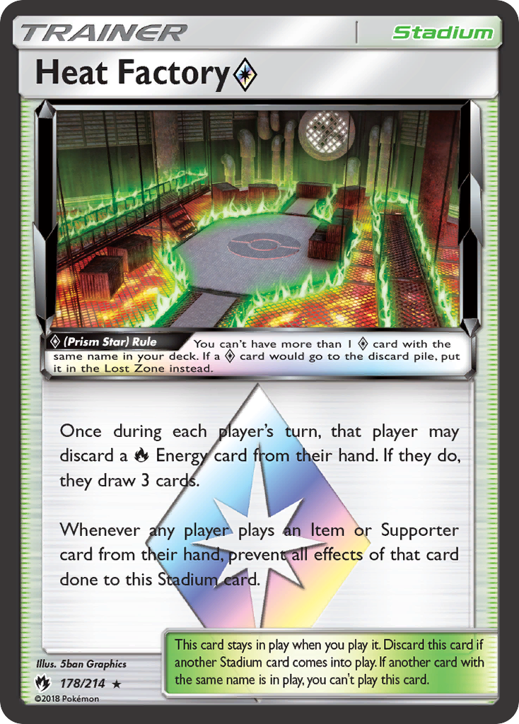 Heat Factory ◇ 178/214 English Pokémon card from Lost Thunder (2018)