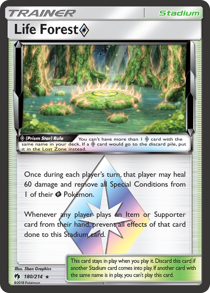 Life Forest ◇ 180/214 English Pokémon card from Lost Thunder (2018)