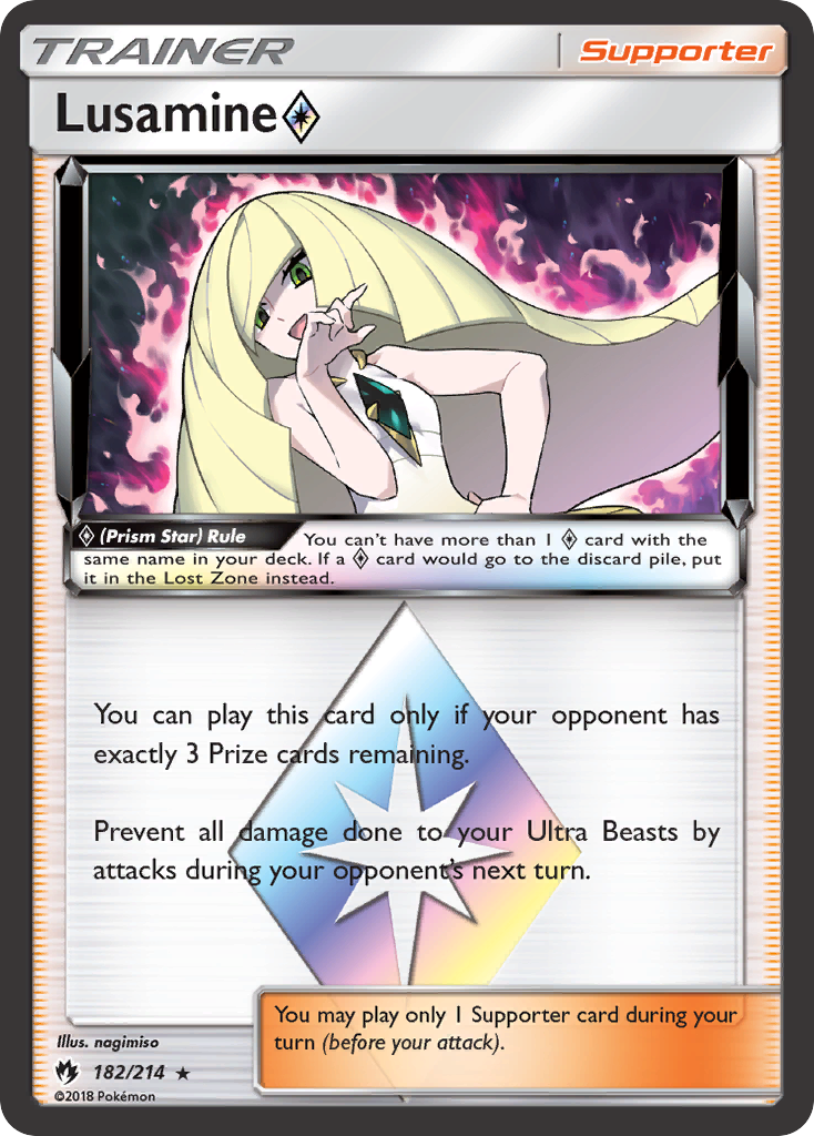Lusamine ◇ 182/214 English Pokémon card from Lost Thunder (2018)