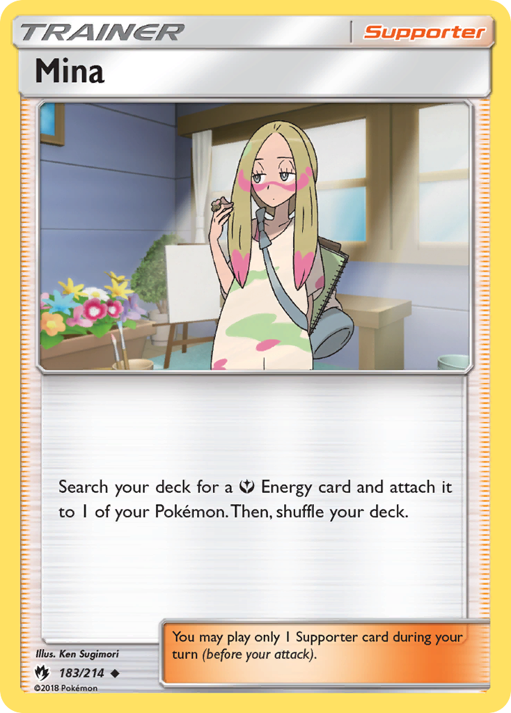 Mina 183/214 English Pokémon card from Lost Thunder (2018)