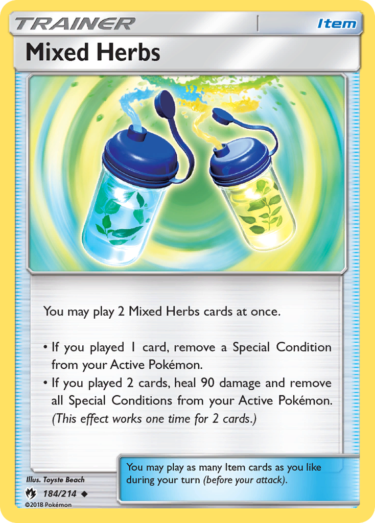 Mixed Herbs 184/214 English Pokémon card from Lost Thunder (2018)