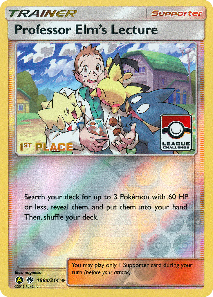 Professor Elm's Lecture 188a/214 English Pokémon card from Lost Thunder (2018) — alternate artwork