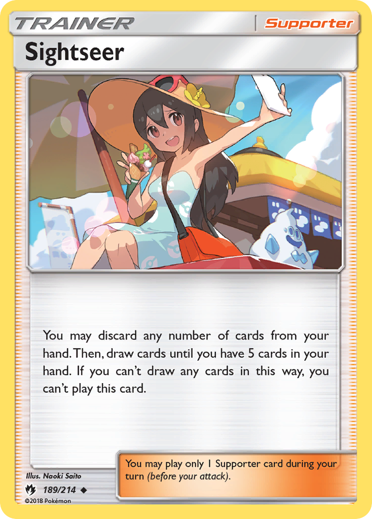 Sightseer 189/214 English Pokémon card from Lost Thunder (2018)