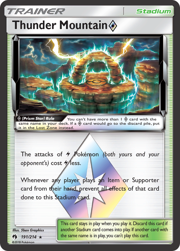 Thunder Mountain ◇ 191/214 English Pokémon card from Lost Thunder (2018)