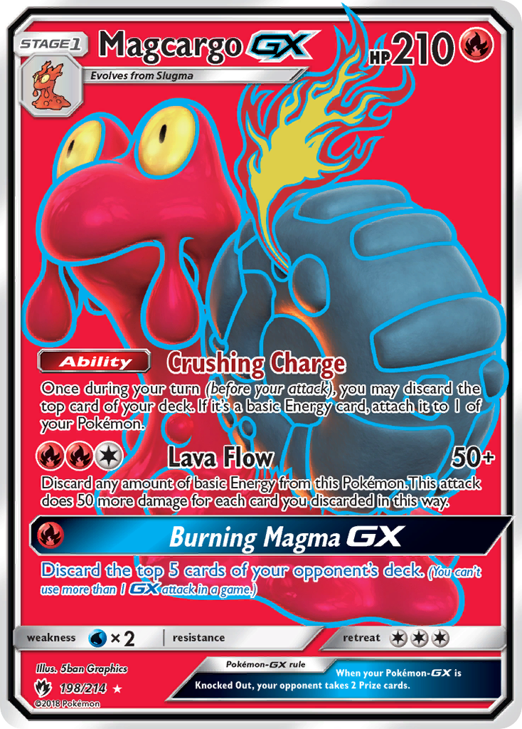 Magcargo-GX 198/214 English Pokémon card from Lost Thunder (2018)