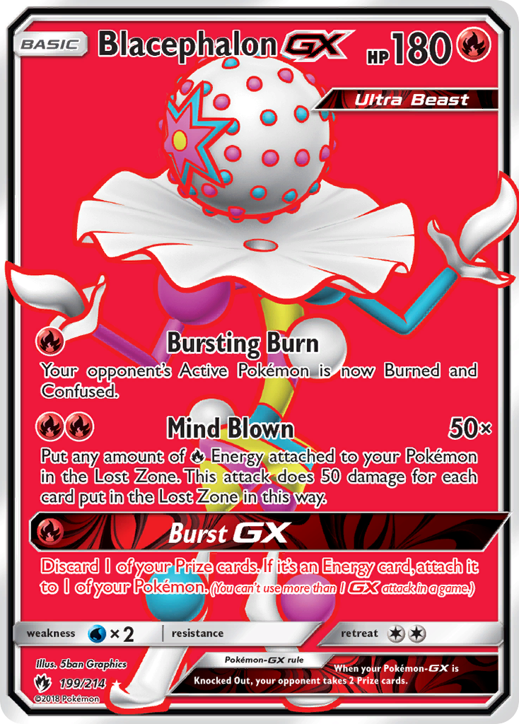 Blacephalon-GX 199/214 English Pokémon card from Lost Thunder (2018)