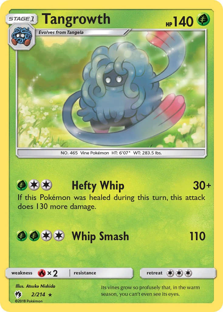 Tangrowth 2/214 English Pokémon card from Lost Thunder (2018)