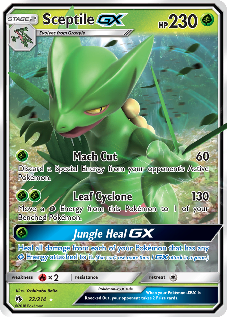 Sceptile-GX 22/214 English Pokémon card from Lost Thunder (2018)