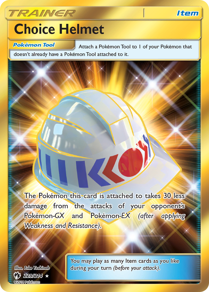 Choice Helmet 229/214 English Pokémon card from Lost Thunder (2018)