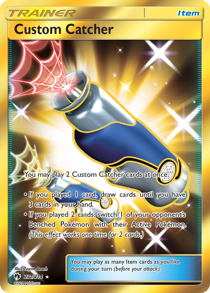 Custom Catcher 231/214 English Pokémon card from Lost Thunder (2018)