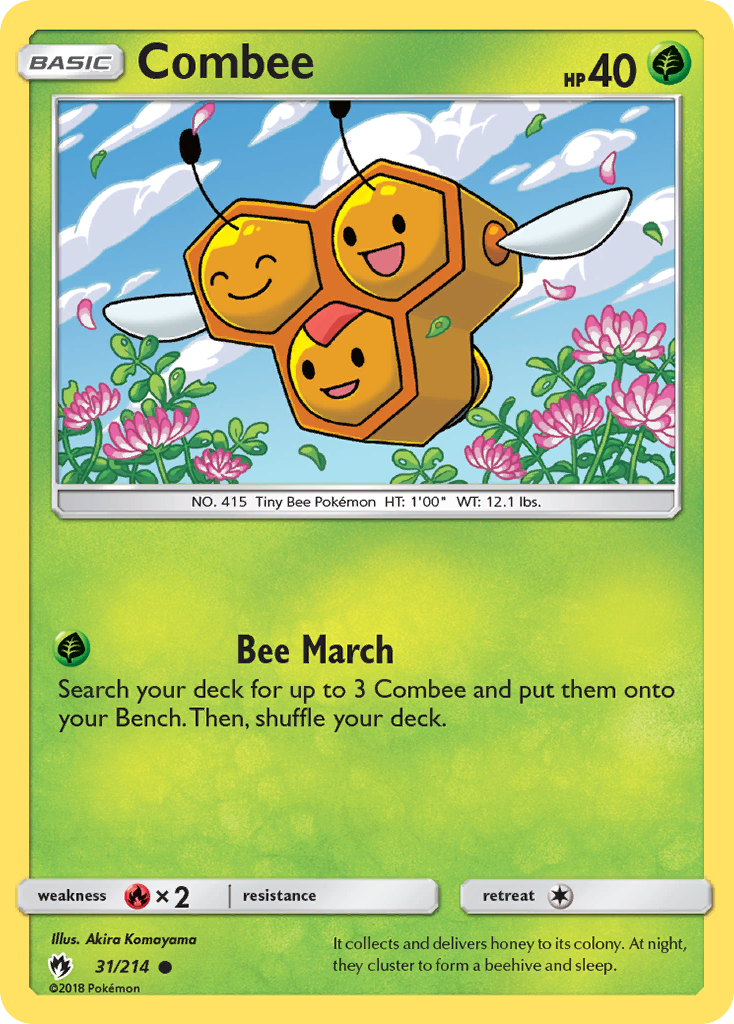 Combee 31/214 English Pokémon card from Lost Thunder (2018)