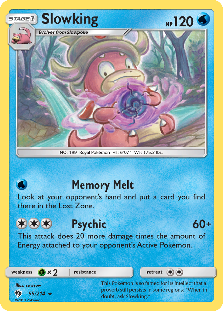 Slowking 55/214 English Pokémon card from Lost Thunder (2018)